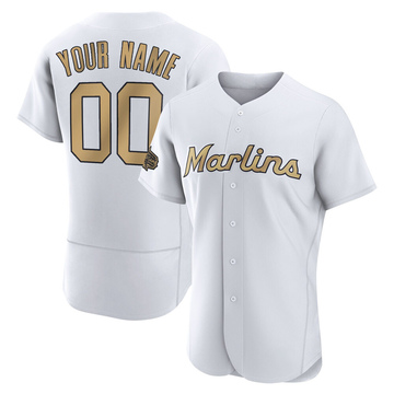 Miami Marlins Home Authentic Custom Jersey - White Custom Jerseys Mlb -  Bluefink