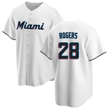 Nike Youth Miami Marlins Trevor Rogers #28 Black T-Shirt