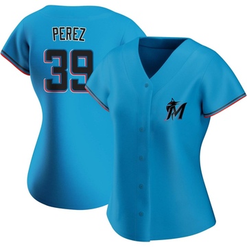 Miami Marlins Perez #25 Game Used Black Spring Training BP Jersey DP13769