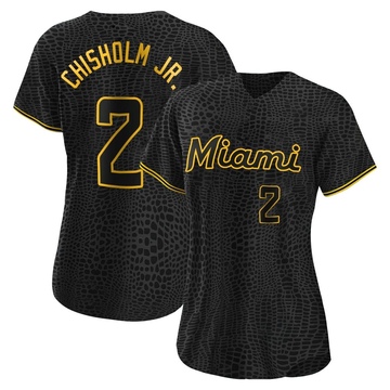 Nike Men's Miami Marlins Jazz Chisholm Jr. #2 White Cool Base Home Jersey