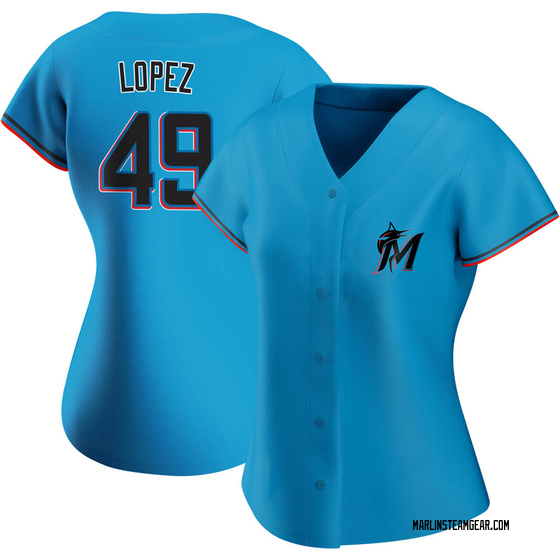 Pablo Lopez Miami Marlins Alternate Blue Baseball Player Jersey — Ecustomily