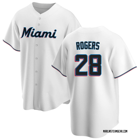 Youth Miami Marlins Trevor Rogers #28 White Replica Baseball Jersey